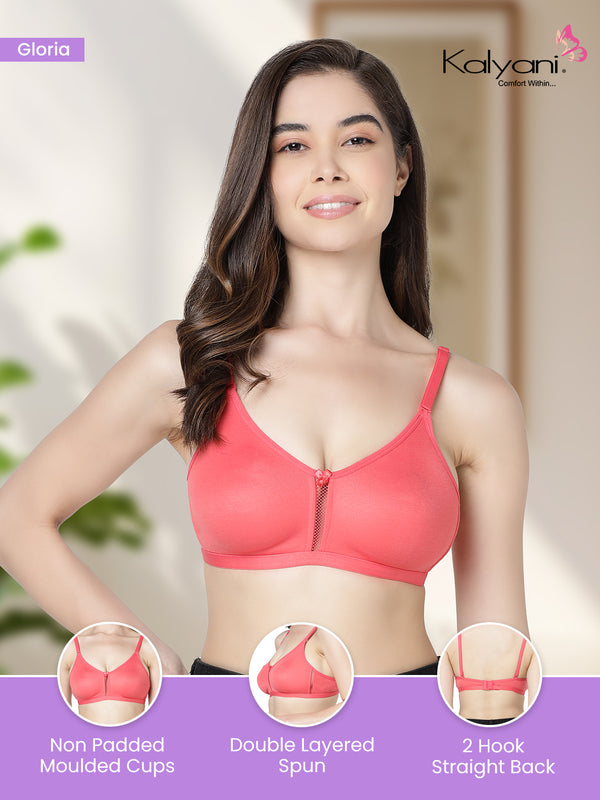 Gloria Full Coverage Double Layered Cups Everyday Bra | Pack of 3-BLACK CAMEL WHITE