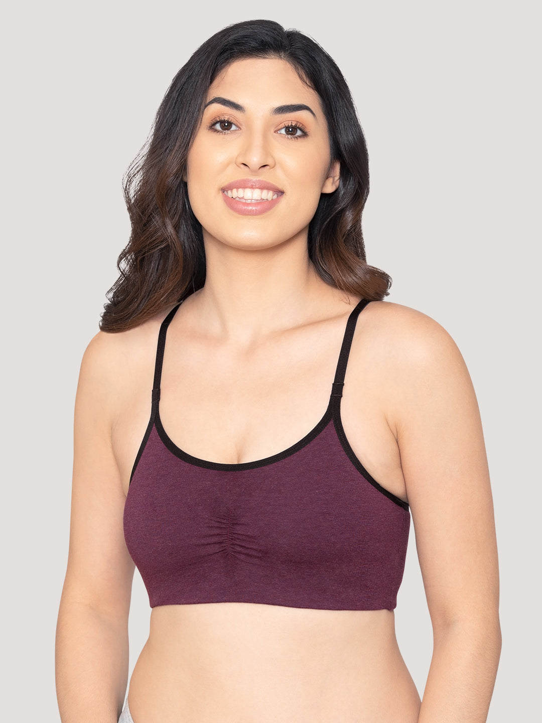 Ira Non Padded Everyday Beginners Bra | Pack of 3-BURGUNDY BURGUNDY BURGUNDY