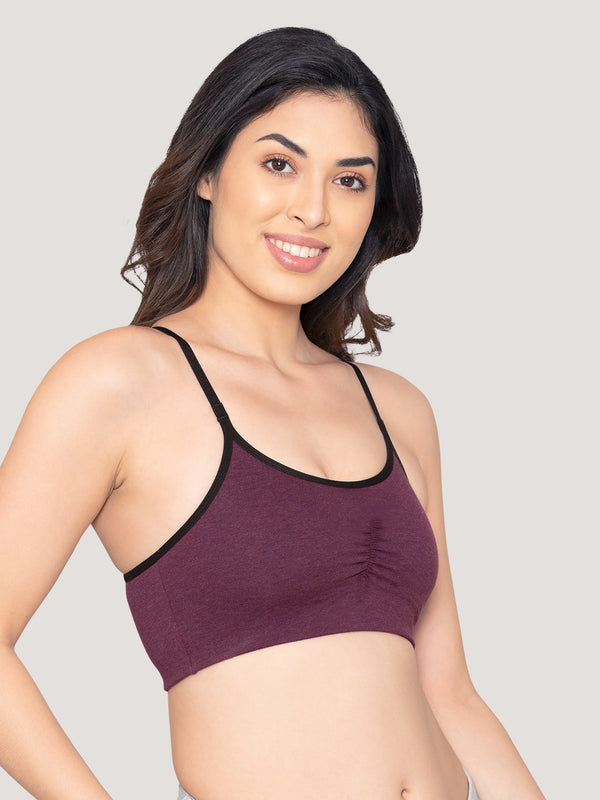 Ira Non Padded Everyday Beginners Bra | Pack of 3-BURGUNDY BURGUNDY BURGUNDY