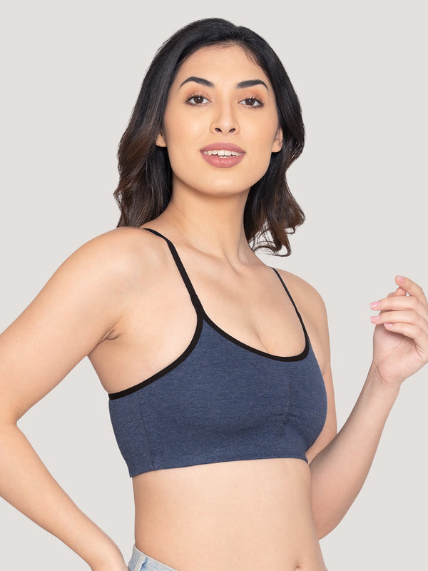 Ira Non Padded Everyday Beginners Bra | Pack of 3-DENIM BLUE DENIM BLUE DENIM BLUE