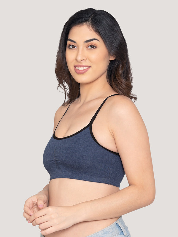 Ira Non Padded Everyday Beginners Bra | Pack of 3-DENIM BLUE DENIM BLUE DENIM BLUE