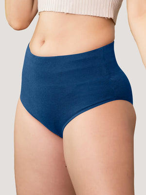 Isac High Waist Panties for Woman | Pack of 2-BLUE BLUE