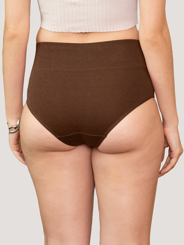 Isac High Waist Panties for Woman | Pack of 2-BROWN BROWN