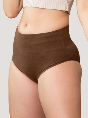 Isac High Waist Panties for Woman | Pack of 2-BROWN BROWN