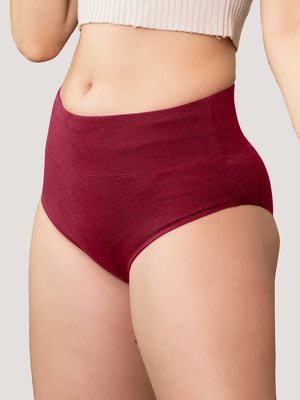 Isac High Waist Panties for Woman | Pack of 2-MAROON MAROON