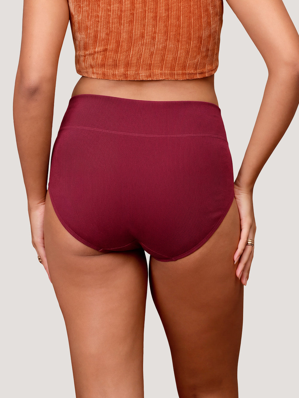 ISAC High Waist Tummy Control Panties for Woman | Pack of 4-MRN MRN MRN MRN