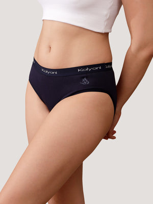 Jazzie Women Hipster Panties | Mid-Rise | 100% Cotton | Pack of 3-GREY DARK BLUE COFFEE