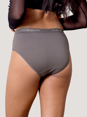 Jazzie Women Hipster Panties | Mid-Rise | 100% Cotton | Pack of 3-GREY GREY GREY