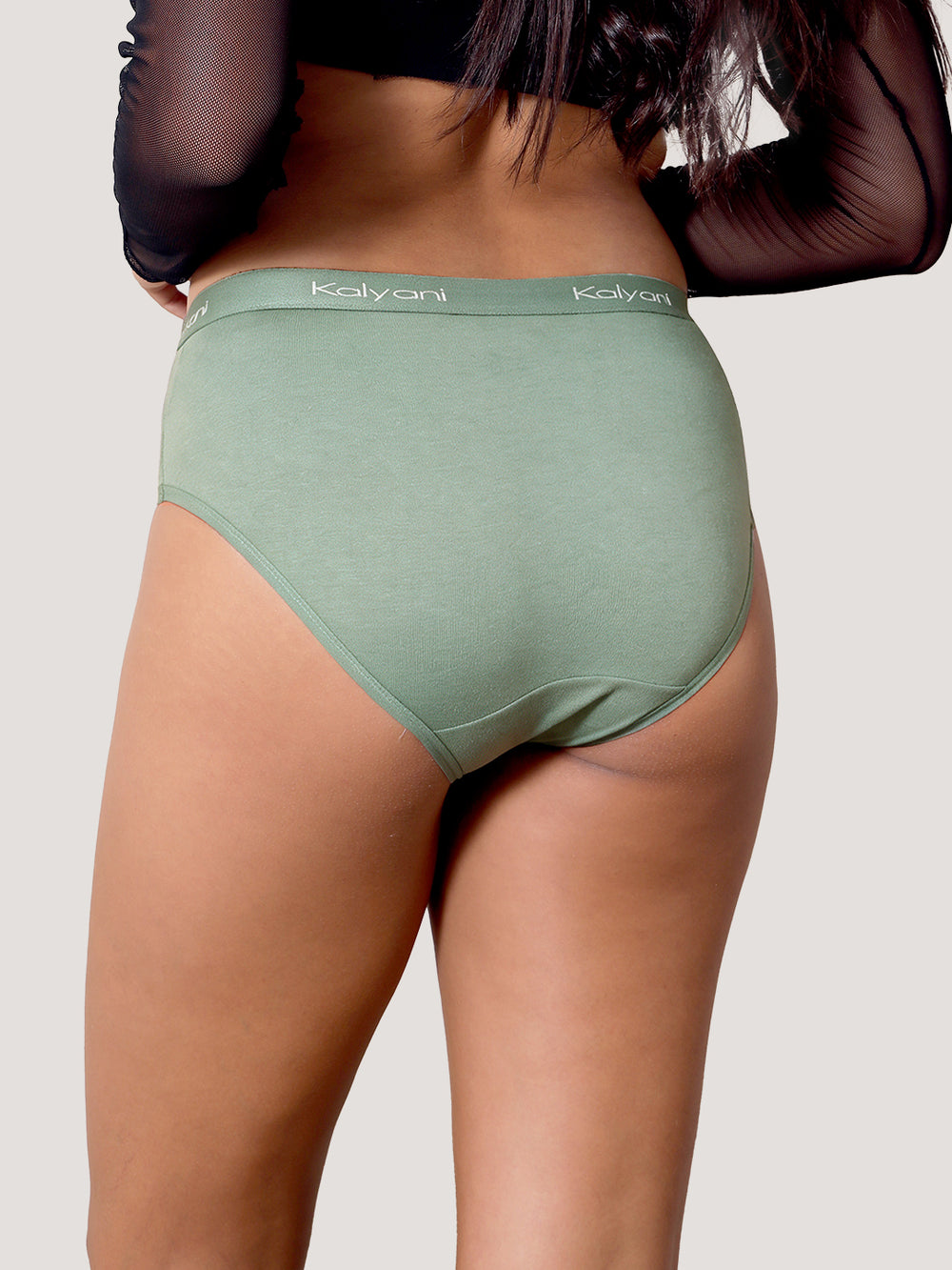 Jazzie Women Hipster Panties | Mid-Rise | 100% Cotton | Pack of 3-OCEAN GREEN OCEAN GREEN OCEAN GREEN