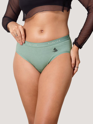 Jazzie Women Hipster Panties | Mid-Rise | 100% Cotton | Pack of 3-L.PEACH OCEAN GREEN P.ROSE