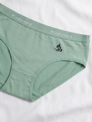 Jazzie Women Hipster Panties | Mid-Rise | 100% Cotton | Pack of 3-OCEAN GREEN OCEAN GREEN OCEAN GREEN