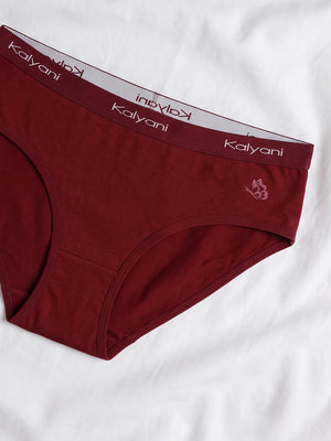 Jazzie Women Hipster Panties | Mid-Rise | 100% Cotton | Pack of 3-P.MAROON P.MAROON P.MAROON