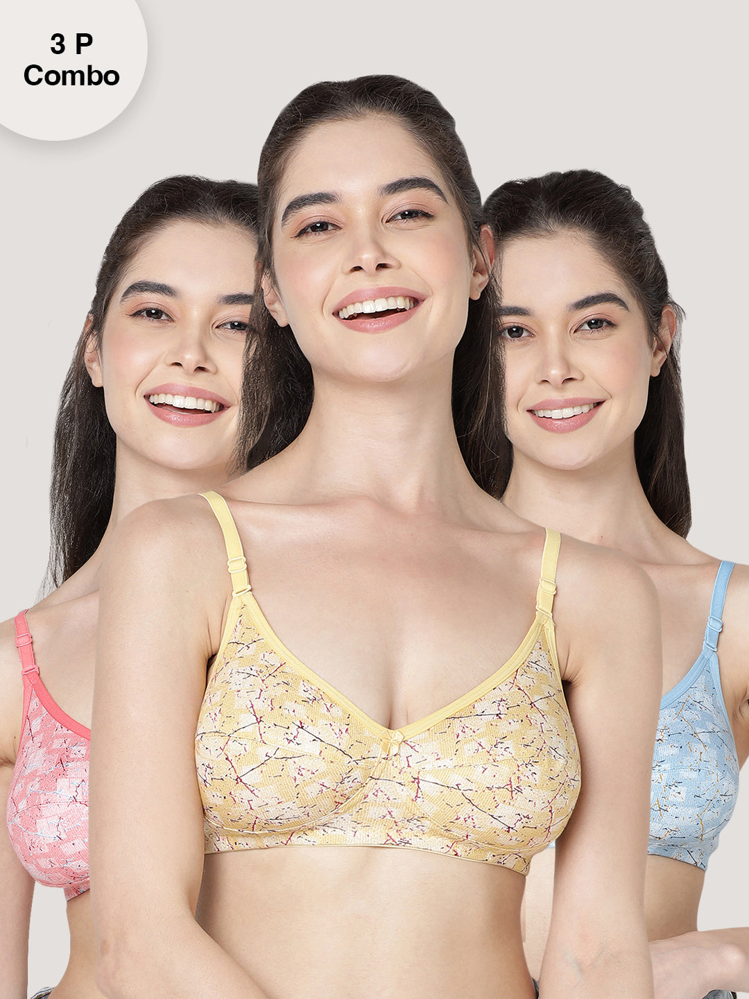 Buy Kalyani Pack of 2 Non Padded Cotton Beginners Bra - Assorted Online at  Low Prices in India 