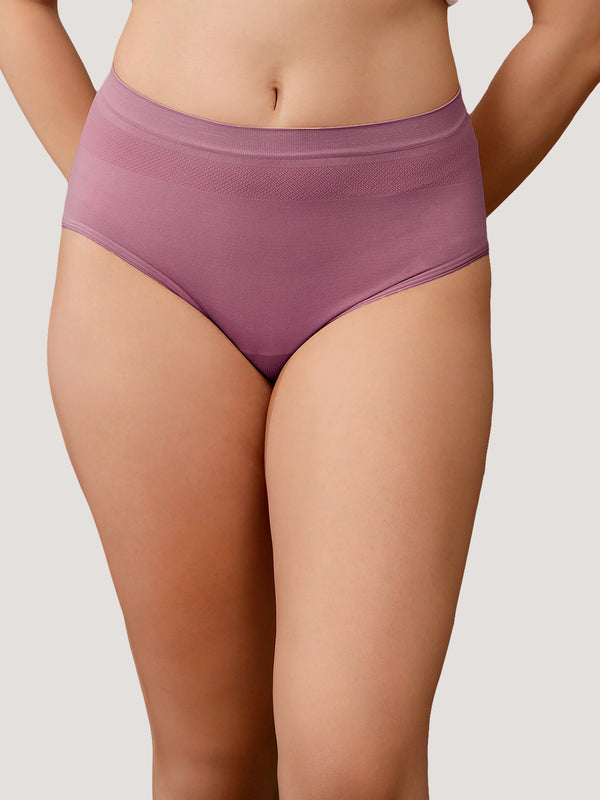 Kavya Women’s High Rise Full Coverage Knitted Hipster Panty with No-Roll Broad Inner Elastic Waistband Pack of 2| BLUSH BLUSH