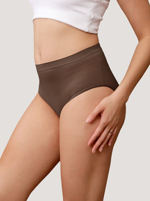 Kavya Women’s High Rise Full Coverage Knitted Hipster Panty with No-Roll Broad Inner Elastic Waistband Pack of 2| NAVY BLUE BROWN