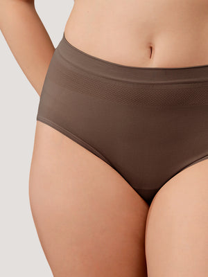Kavya Women’s High Rise Full Coverage Knitted Hipster Panty with No-Roll Broad Inner Elastic Waistband Pack of 2| NAVY BLUE BROWN