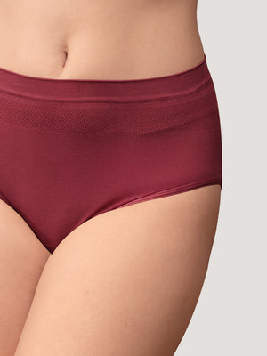 Kavya Women’s High Rise Full Coverage Knitted Hipster Panty with No-Roll Broad Inner Elastic Waistband Pack of 2| MAROON MAROON