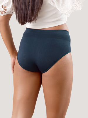 Kavya Women’s High Rise Full Coverage Knitted Hipster Panty with No-Roll Broad Inner Elastic Waistband Pack of 2| NAVY BLUE BROWN