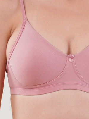 Kalyani Kirti Seamless Cups Non Padded Everyday T-Shirt Bra | Pack of 2-ONION & TEAL BLUE