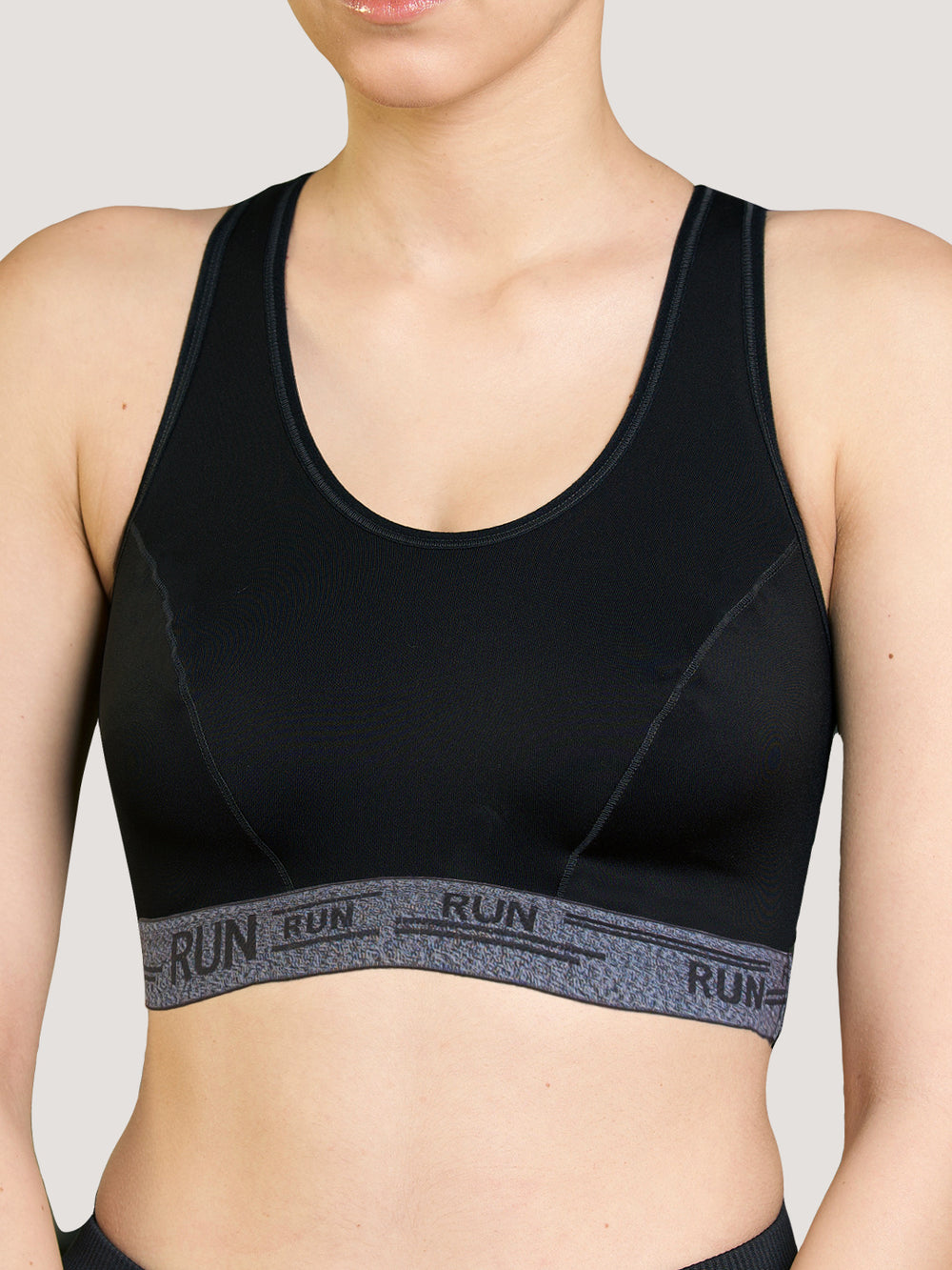 K LINGERIE Kristen High Impact Support Sports Bra For Heavy Workout & Gym Activities-BLACK BLACK