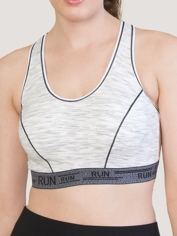 Kristen High Impact Sports Bra For Heavy Workout-M.WHITE