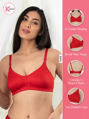 Kwid Full Coverage Plus Size T-Shirt Bra-DARK PINK