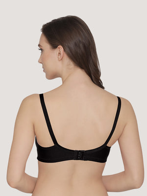 Kwid Full Coverage Plus Size T-Shirt Bra-BLACK