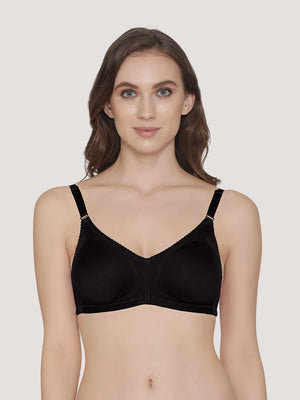 Kwid Full Coverage Plus Size T-Shirt Bra-BLACK