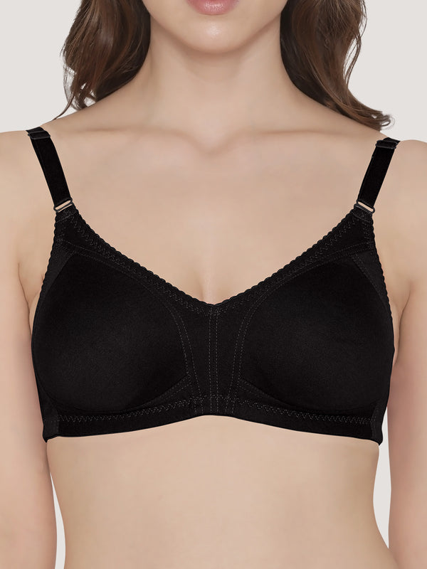 Kwid Full Coverage Plus Size T-Shirt Bra-BLACK