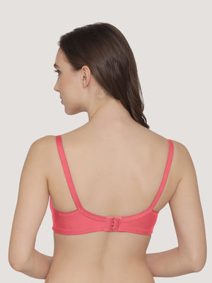 Kwid Full Coverage Plus Size T-Shirt Bra-CORAL