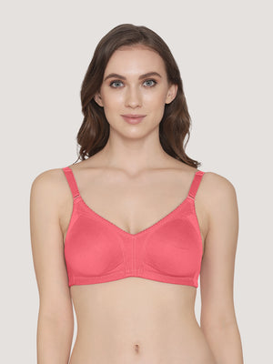 Kwid Full Coverage Plus Size T-Shirt Bra-CORAL