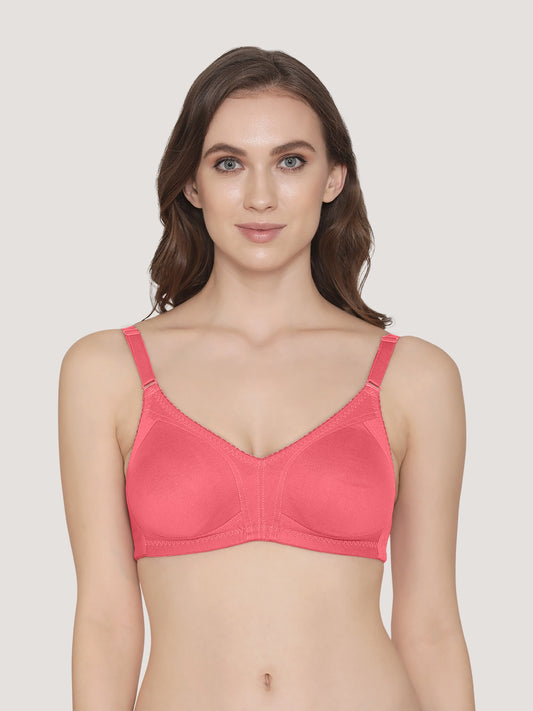 Kwid Full Coverage Plus Size T-Shirt Bra-CORAL