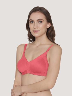 Kwid Full Coverage Plus Size T-Shirt Bra-CORAL