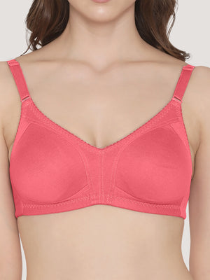 Kwid Full Coverage Plus Size T-Shirt Bra-CORAL