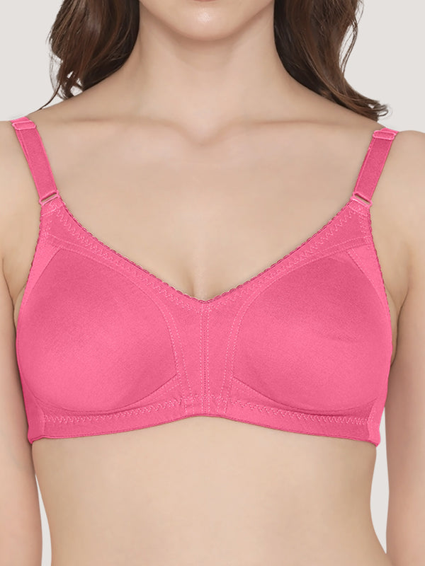 Kwid Full Coverage Plus Size T-Shirt Bra-DARK PINK