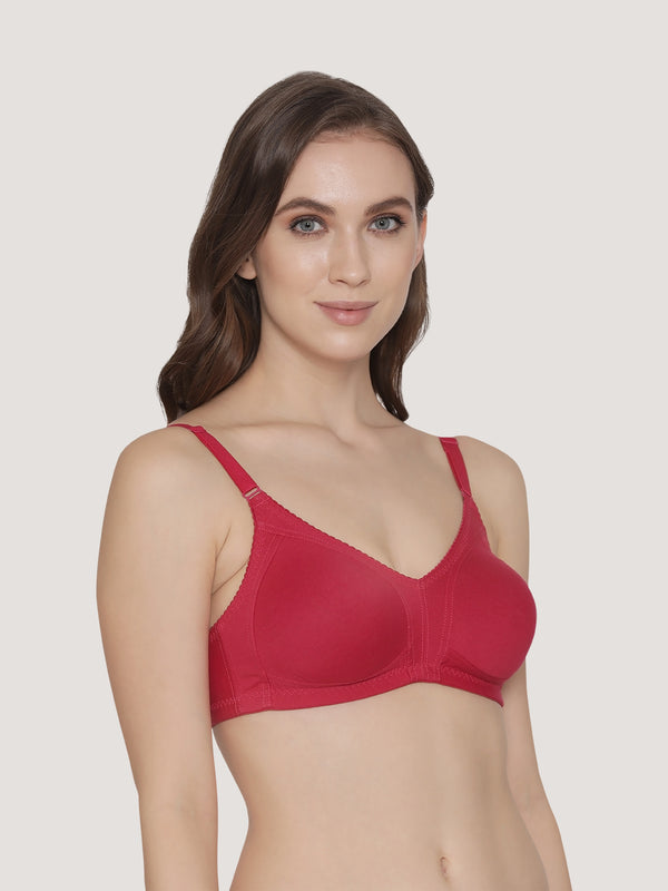 K LINGERIE Kwid Women's Non Padded Wirefree Full Coverage Support Plus Size T-Shirt Bra-U.SKIN RANI