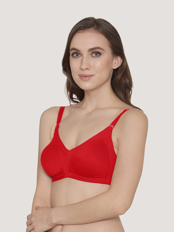 Kwid Full Coverage Plus Size T-Shirt Bra-RED