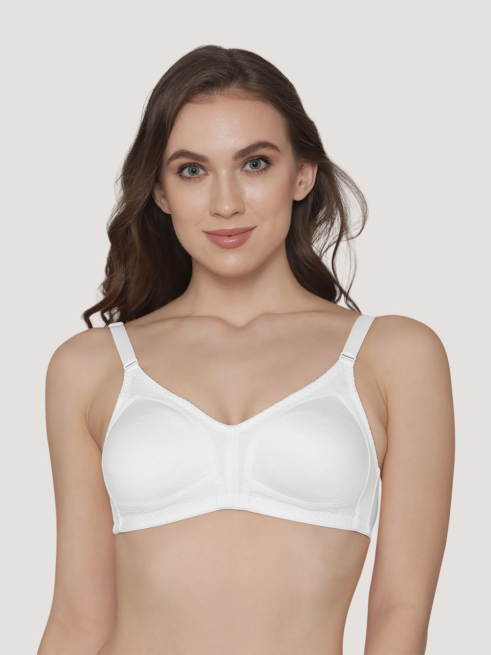 Kwid Full Coverage Plus Size T-Shirt Bra-WHITE