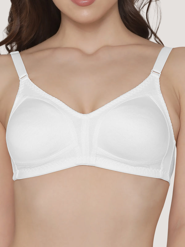 Kwid Full Coverage Plus Size T-Shirt Bra-WHITE