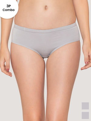 Oliver Mid Waist Hipster Panties | Pack of 3-L.GREY L.GREY L.GREY