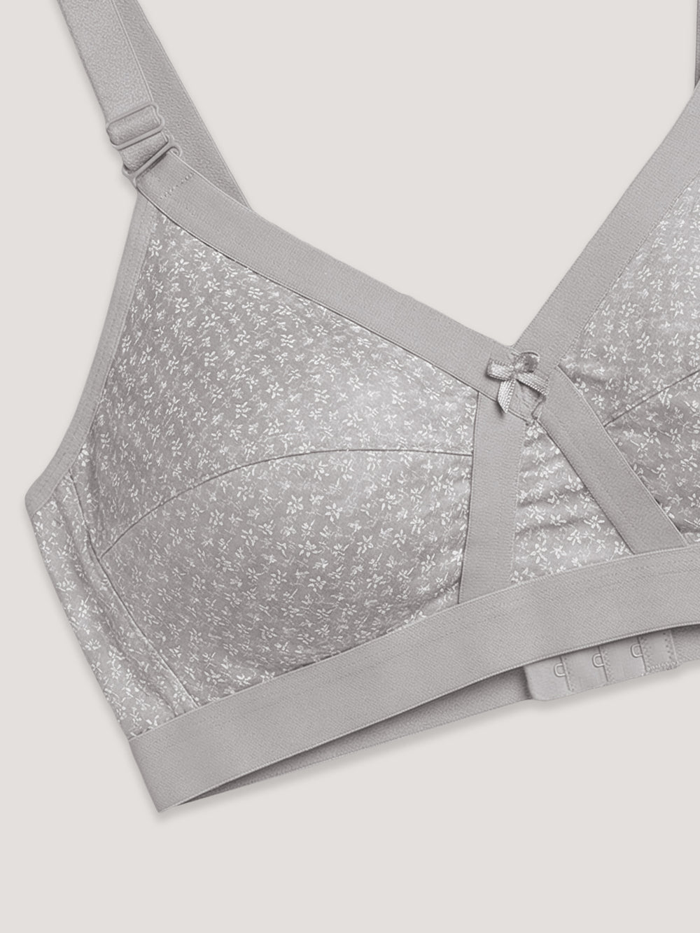 Kalyani Maxine Cross Over Front Full Coverage Cotton Minimizer Bra Pack of 2-L.GREY L.GREY