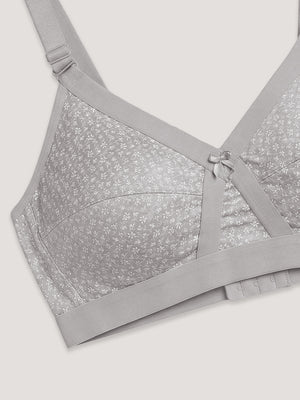 Kalyani Maxine Cross Over Front Full Coverage Cotton Minimizer Bra Pack of 2-L.GREY L.GREY