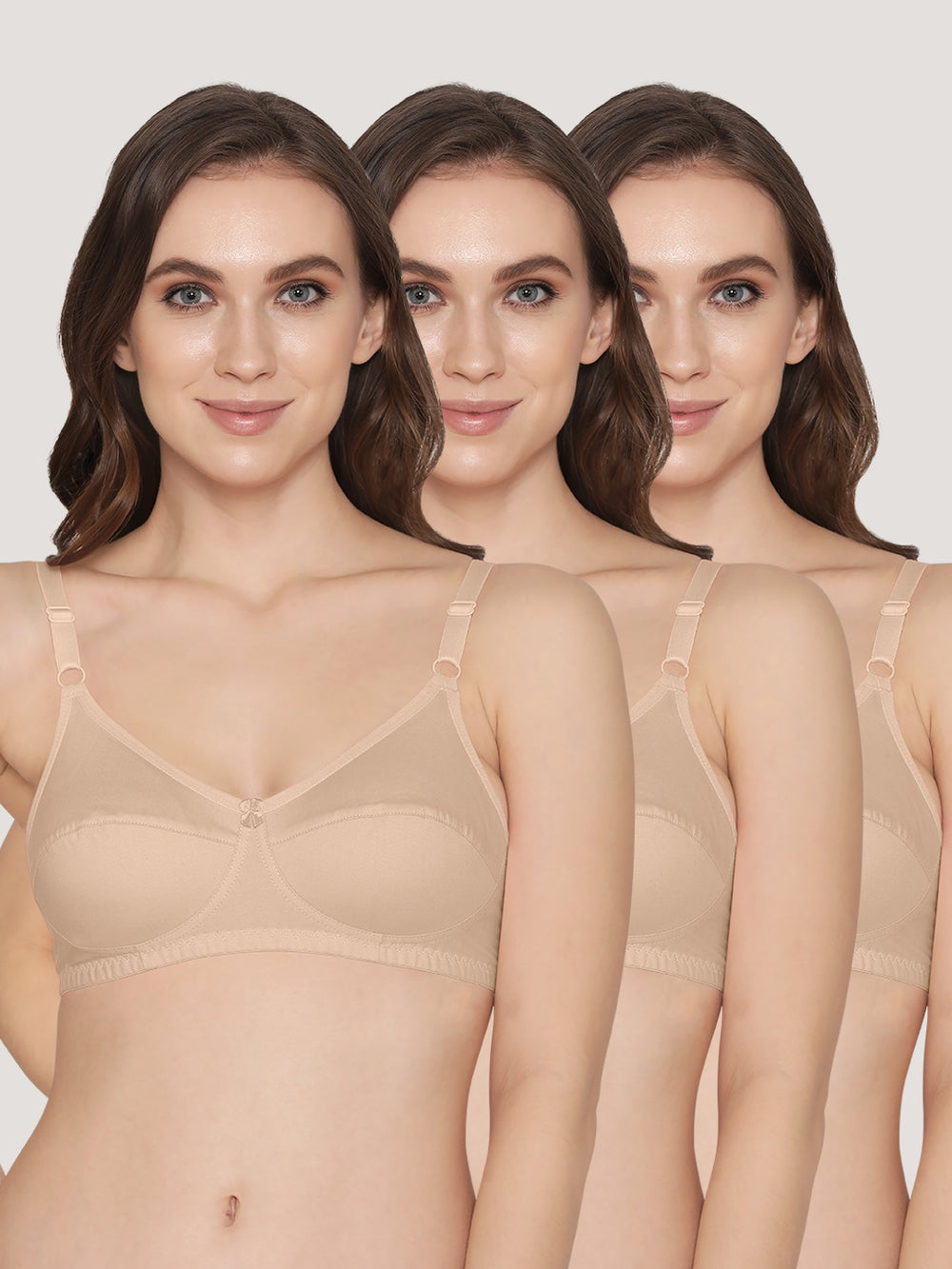 K LINGERIE Manvi Women's Non Padded Wirefree Cotton Everyday Bra-L.NUDE L.NUDE L.NUDE