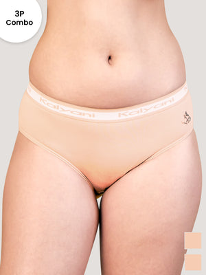 Jazzie Mid Waist Hipster Underwear | Pack of 3-L.PEACH L.PEACH L.PEACH