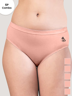 Eve Women's Cotton Lycra Seamless Bikini Panty | Pack of 6- LPH LPH LPH LPH LPH LPH