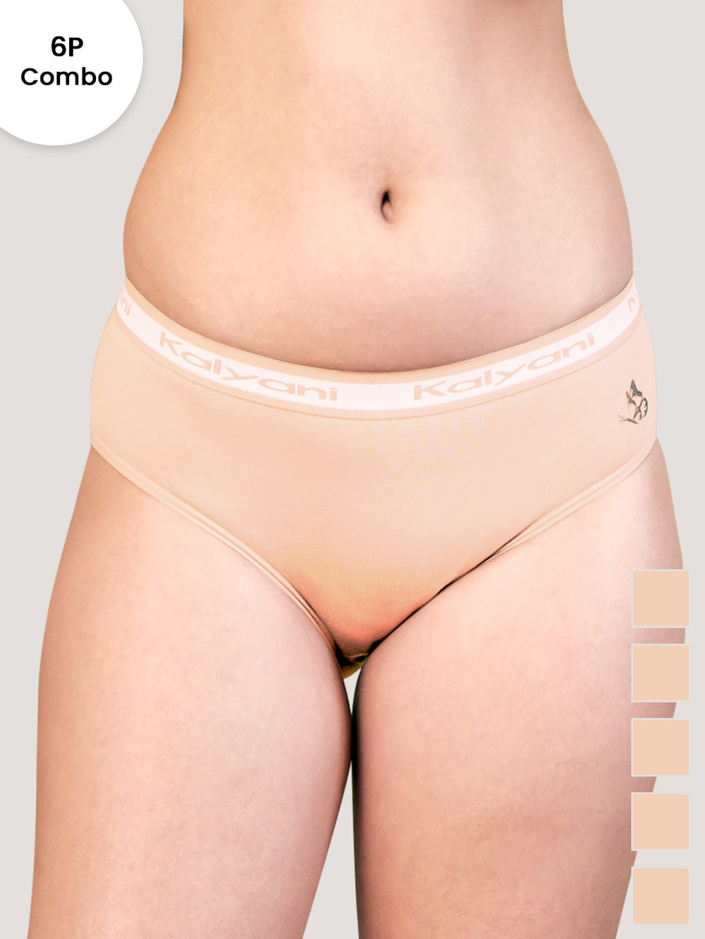 Jazzie Mid Waist Cotton Hipster for Women Pack of 6-LPH LPH LPH LPH LPH LPH