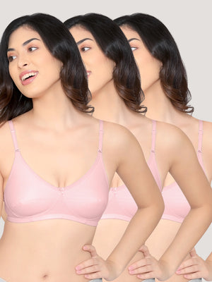 Wamika Fuller Cups Everyday Bra | Pack of 3-L.PINK L.PINK L.PINK