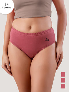 Eve 100% Cotton Mid-Waist Hipster Panties for Women | Pack of 3-L.WINE L.WINE L.WINE