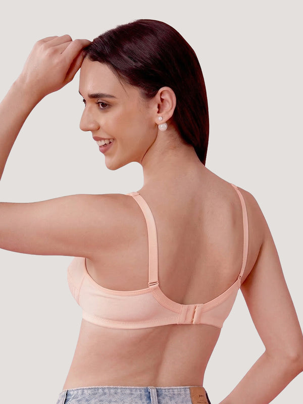 Pranika Non Padded Seamed Everyday Bra | Pack of 3 L.PEACH L.PEACH L.PEACH