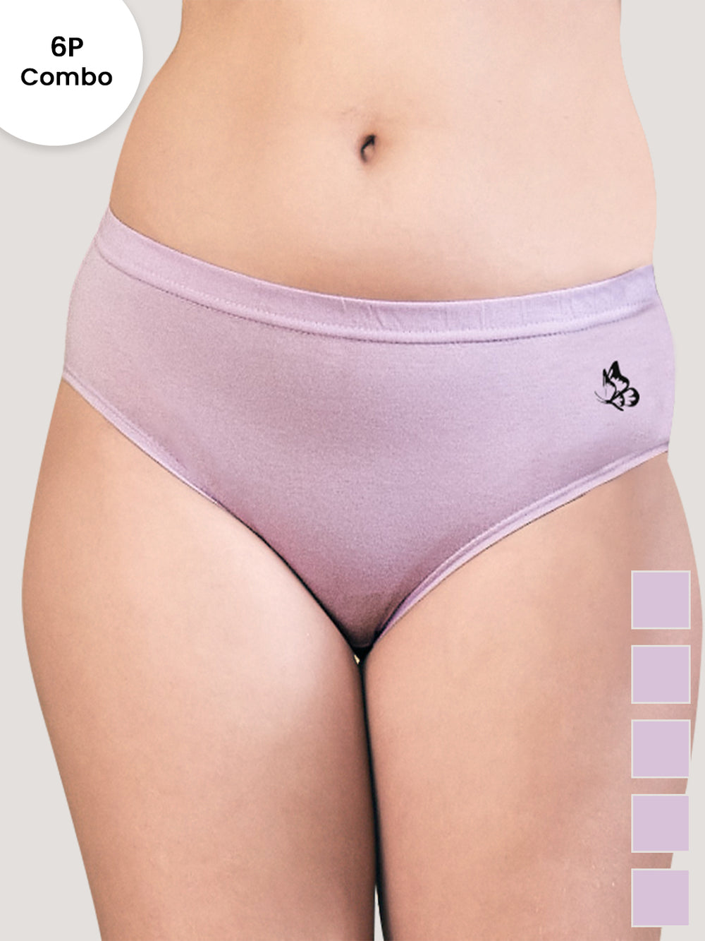 Eve Women's Cotton Lycra Seamless Bikini Panty | Pack of 6-LV LV LV LV LV LV